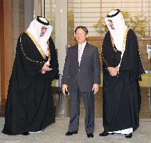 Japanese crown prince meets with Qatari royal family members