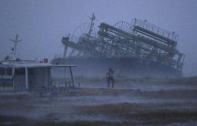 Typhoon Trami approaching southern Japan