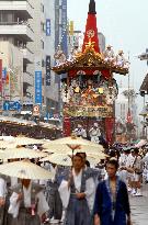 Floats parade at Gion Festival in Kyoto