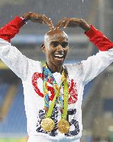 Olympics: Farah celebrates 5,000m victory