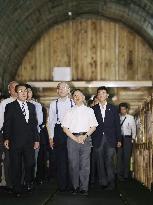 Crown Prince Naruhito visits sake storehouse