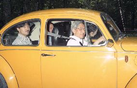 Emperor Akihito behind the wheel