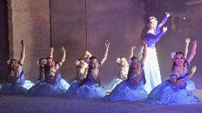 Hula debutantes at Hawaii-themed park in Japan