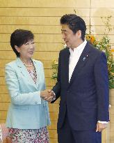 PM Abe meets with Tokyo Gov. Koike