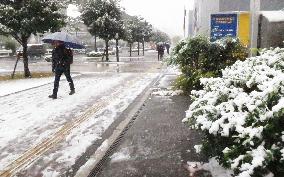 1st Nov. snowfall in 54 years as cold air grips Tokyo