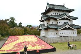 Apple-made ukiyo-e print at Japanese castle