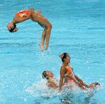 (2) Japan takes silver in team synchro swimming