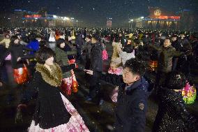 N. Korea celebrates rocket launch with dance party, fireworks