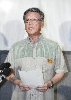 Okinawa governor decries no mention of SOFA revision by Abe, Obama