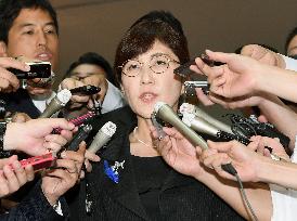 Trouble-prone Defense Minister Inada meets with reporters