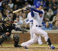 Cubs' Fukudome hits single in 3rd inning of game against Padres