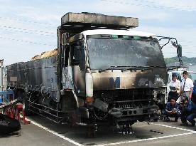2 Mitsubishi Fuso trucks subject to recall catches fire