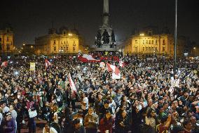 Protests against Peruvian presidential candidate Fujimori