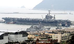 USS Stennis arrives in Busan to join military drill