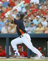 Baseball: Aoki singles in spring training game