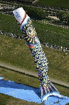Jumbo carp streamer in Japan