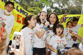 Young people participate in global climate strike