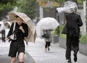 Typhoon approaching Tokyo area