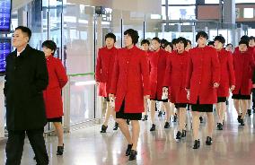 N. Korean female soccer team leaves Japan