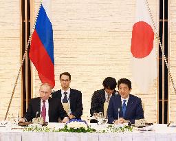 Abe, Putin discuss economic cooperation in 2nd round of talks