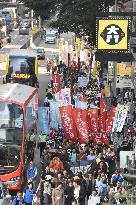 Protest march against China's "authoritarian" rule held in H.K.