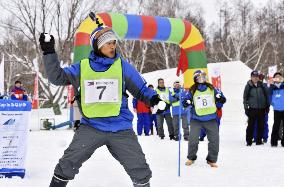 Snowball fight cup in Japan