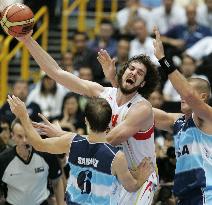 Spain beats Argentine 75-74 at World Basketball Championships