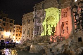 Trevi Fountain lights up in colors of terror-hit Belgium