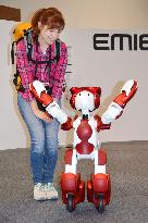 Hitachi's newly developed humanoid robot unveiled to press