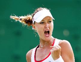 Olympic scenes: Pumped up tennis player