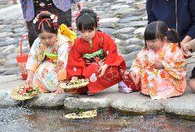 Traditional "Nagashi-bina" event in western Japan