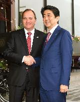 Japanese Prime Minister Abe arrives in Sweden