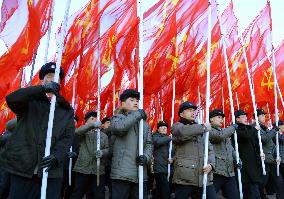 People rally in Pyongyang to carry out "70-day battle"