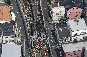 Train-truck collision in Yokohama