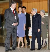 Emperor, empress meet with Ukrainian president and wife