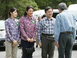 Crown prince family in Nagano Pref. on Mountain Day