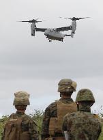 Osprey aircraft join Japan-U.S. joint drill in Hokkaido