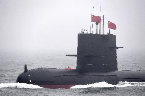 Chinese naval review off Qingdao