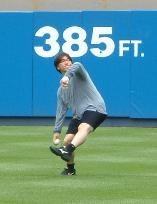 Matsui practices for first time since fracturing wrist