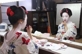 Geisha apprentice in Tokyo's Hachioji area