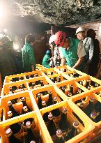 Japanese sake carried out of calcareous cave