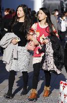 Unseasonably warm January day in Japan