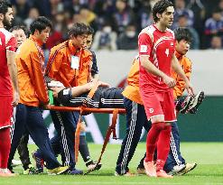 Japan's Yamaguchi suffers facial injury in a game against Syria