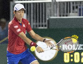 Japan's Nishikori in 4th round match at Miami Open