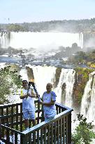 Olympic torch arrives at Iguazu Falls