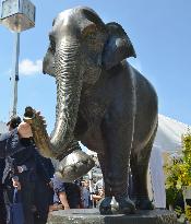 Statue of Tokyo zoo elephant Hanako unveiled 1 year after death