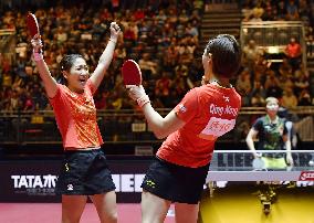 Table tennis: Ding, Liu win women's doubles at worlds