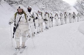 Japanese troops conduct mountain ski drill in memory of 1902 disaster