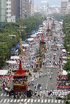 Float procession during Gion Festival in Kyoto