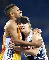 Britain's Clegg wins gold in women's 100 meters